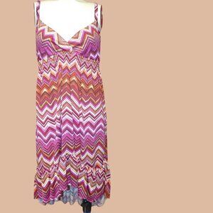 Bongo A-Line Sun Dress Juniors XL Multicolor Floral Silky Stretch Spring Summer